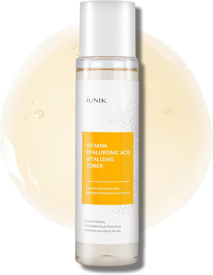 Vitamin C Vegan Face Toner with 45% Hyaluronic Acid Facial Moisturizer 6.7 Fl Oz - Nourishing Hydrating Sensitive Vitalizing Sensitive Dry Skin Deep Nourishing