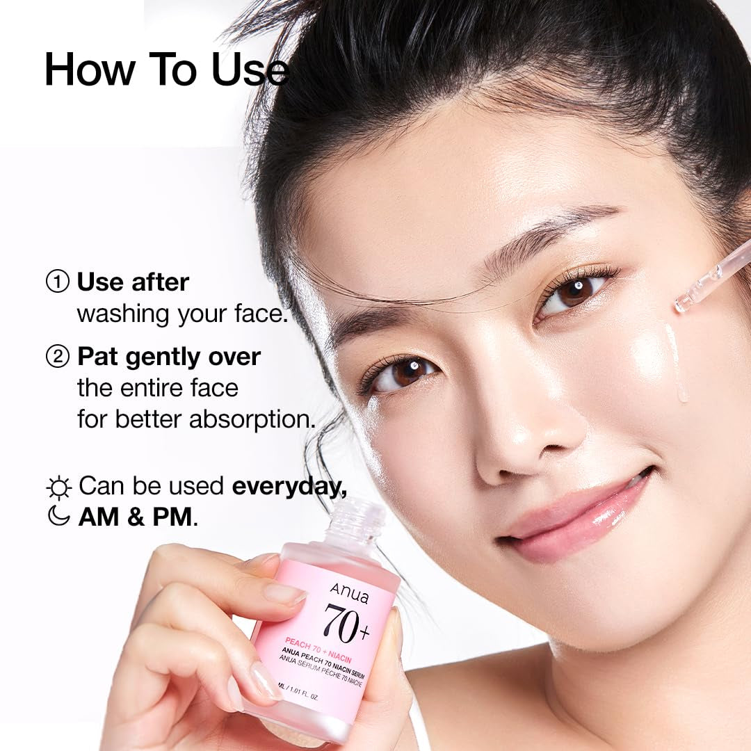 Peach 70 Niacinamide Serum 30Ml / Brightening Hydrating Face Serum/Daily Clean Beauty (1.01 Fl. Oz.)
