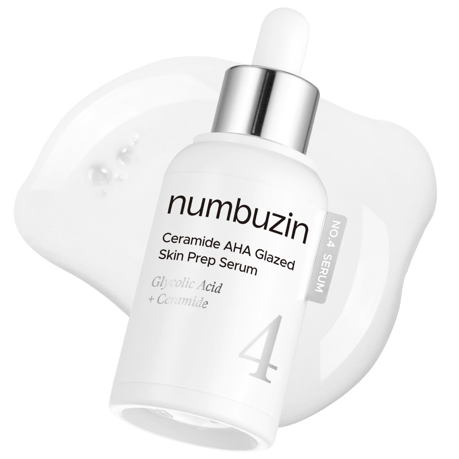 No.4 Serum | Ceramide AHA Glazed Skin Prep Serum | Exfoliating, Skin Barrier Repair, Face Peel, Korean Glass Face | Glycolic Acid, PHA, Ceramides, Panthenol | 1.01 Fl.Oz