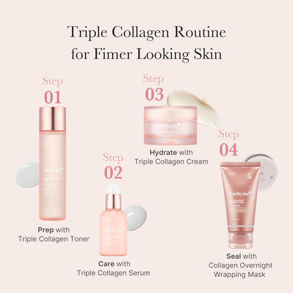 Triple Collagen Serum 1.85 Fl.Oz - Nourish Dull Skin with Triple Collagen Complex - a Lightweight Serum with Niacinamide and Hyaluronic Acid - Korean Skincare