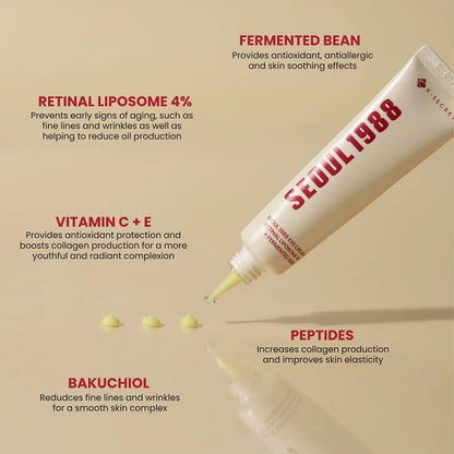 Korean Seoul 1988 Serum Retinol Black Ginseng Essence ,Facial Essence Eye Cream, anti Aging Moisturizing Snail Cream Skin Care
