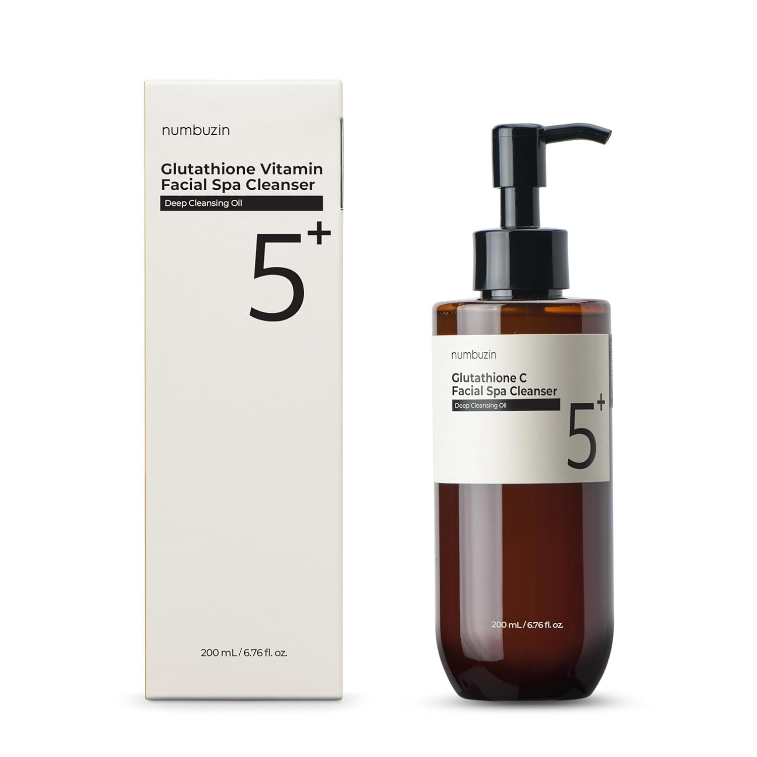 No.5 Cleansing Oil | Glutathione C Facial Spa Cleanser | Gentle Cleanser for Blackhead, Pore, Makeup Remover | Vitamin C, Niacinamide | Double Cleansing, Korean Skincare | 6.76 Fl. Oz.