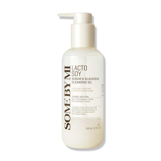 Lacto Soy Sebum & Blackhead Cleansing Oil – 6.76Oz, 200Ml – Korean Vegan Makeup-Removing Oil Cleanser with Soybean Extract & Serine – Deep Cleansing for Blackheads & Pore – Korean Skin Care