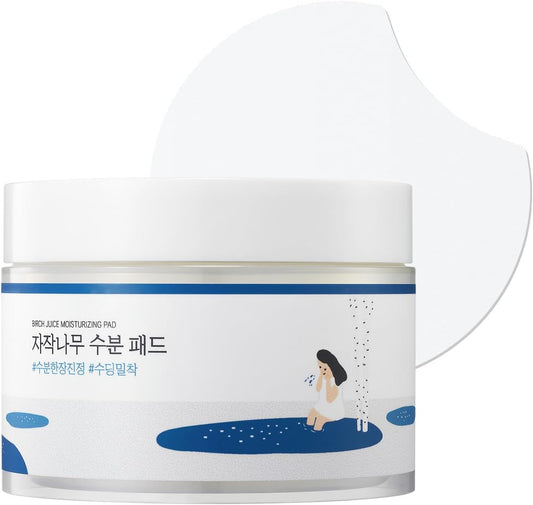Birch Juice Moisturizing Pad 80Pcs, Hydrating and Soothing Facial Pads, Triple-Layer Toner Pads with Birch Sap and Hyaluronic Acid, Cooling for Sensitive Skin, Non-Sticky, Korean Skin Care