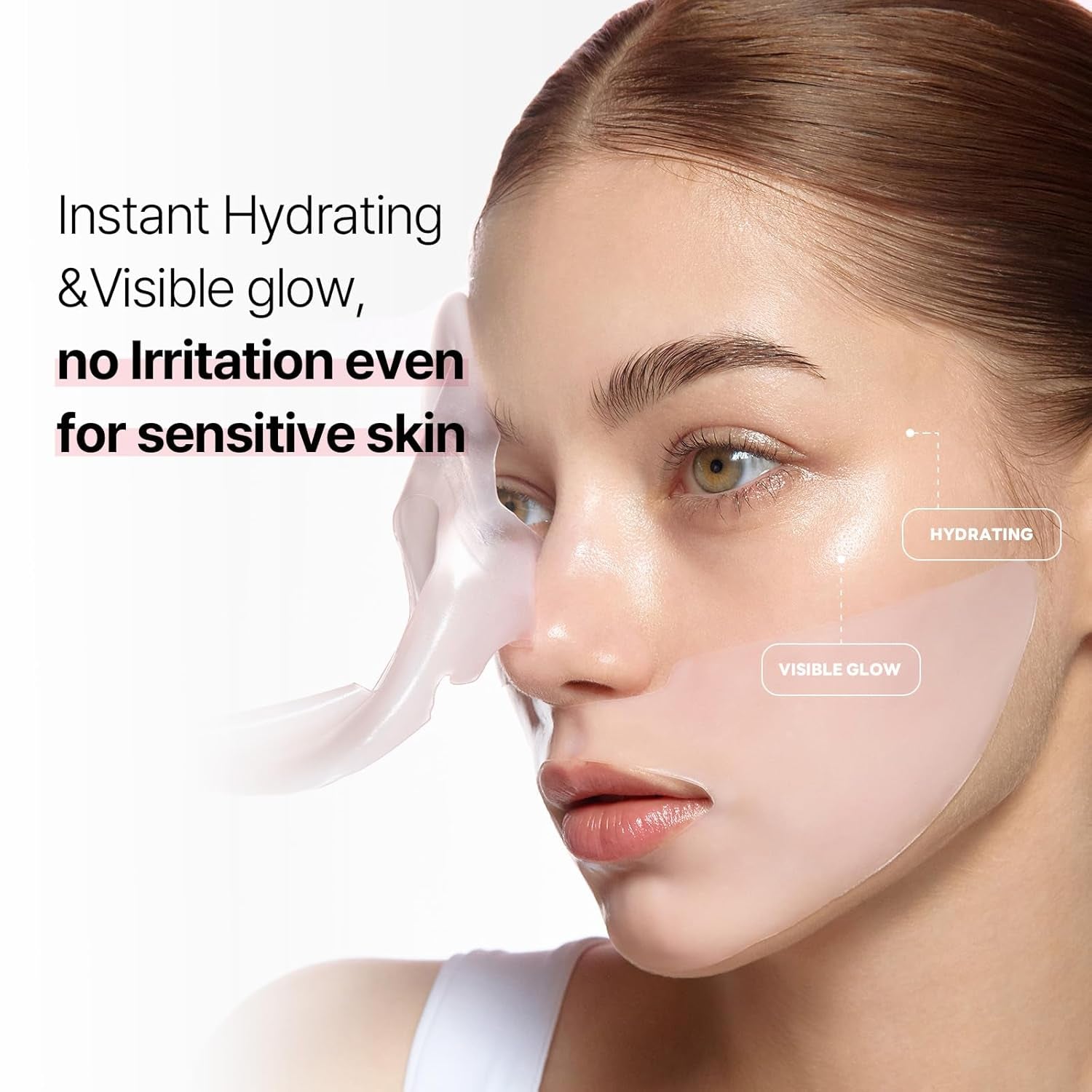 Camellia Collagen Mask, 30Min Hydrogel Mask, Quick Hydration, Firming&Pore Minimizing, for Sensitive Skin, Micro Molecule Collagen, Facial Mask, 34 G/1.19 Fl Oz 4Ea