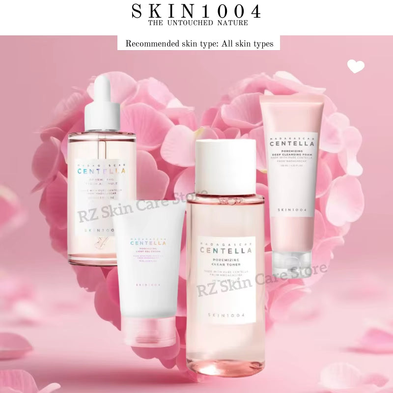SKIN1004 Centella Skincare Korean 4Pc/Set Madagascar Moisturize Toner Serum Whitening Cream Face Wash Cleansing Oil Essence