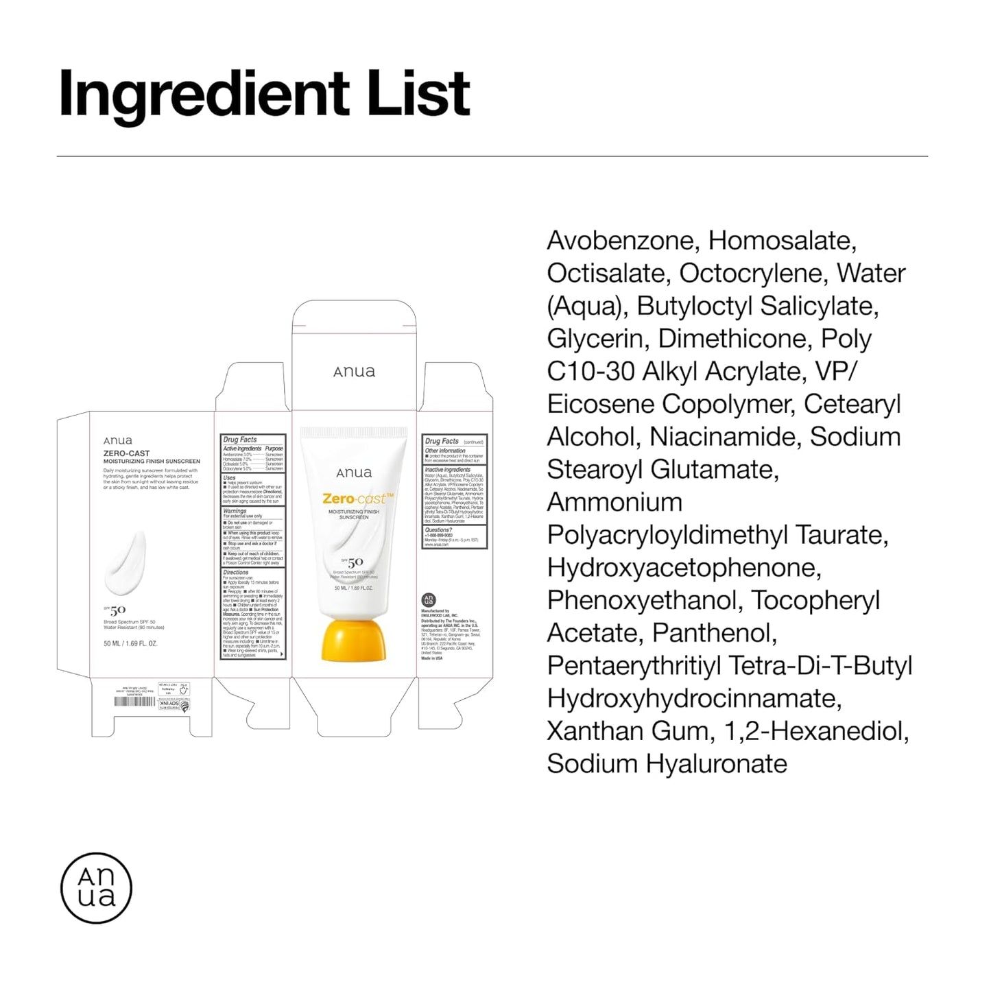 Zero-Cast Moisturizing Finish Sunscreen,Spf 50, Glow Natural Sunscreen,No White Cast, Hyaluronic Acid, Niacinamide Sun Block for Face,Oil-Free, Oxybenzone Free, Travel Essential (50Ml/1.69Fl.Oz)