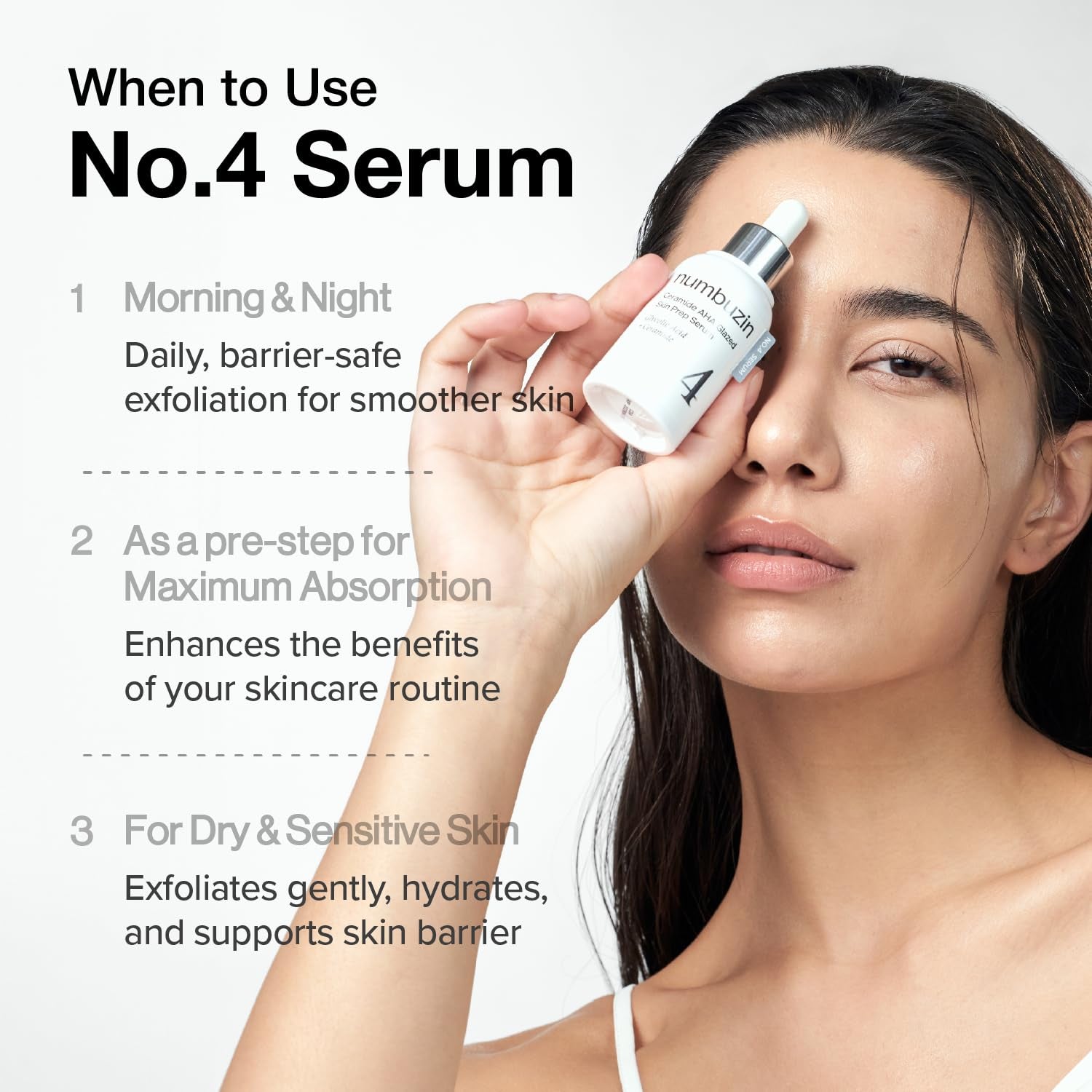 No.4 Serum | Ceramide AHA Glazed Skin Prep Serum | Exfoliating, Skin Barrier Repair, Face Peel, Korean Glass Face | Glycolic Acid, PHA, Ceramides, Panthenol | 1.01 Fl.Oz