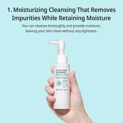 Glutathione Niacinamide Cleansing Oil | LIPO GLUTA NIAC OIL™ 85.9% 3.55 Fl.Oz/Korean Skincare, Makeup Remover for Sensitive Skin, Moisturize, Blackhead Care