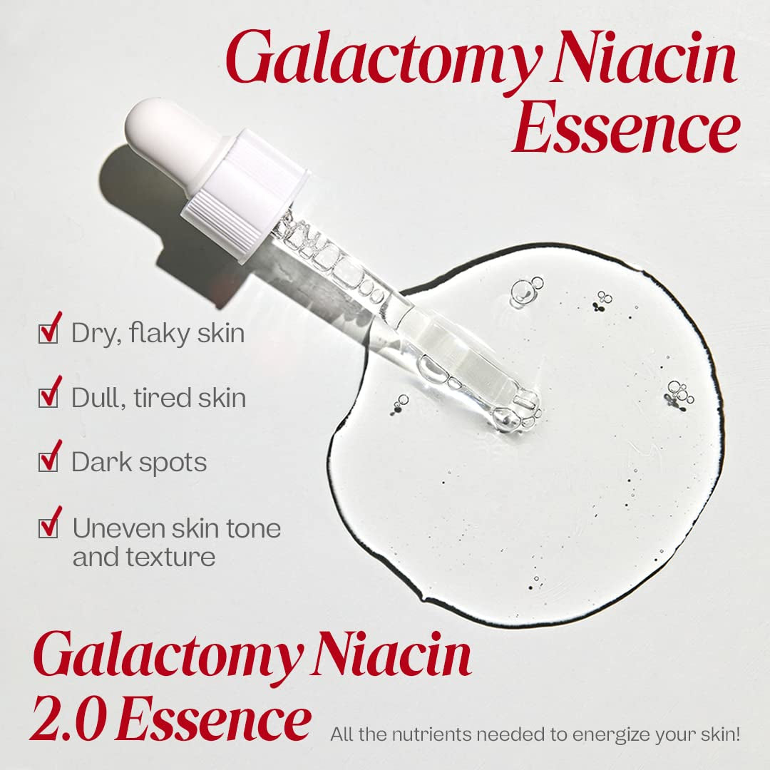Galac Niacin 2.0 Essence Korean Facial Serum, Ultra Hydrating, Tone Balancing, Niancinamide, for Women and Men Korean Skin Care 1.69 Fl Oz (50Ml)