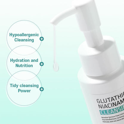 Glutathione Niacinamide Cleansing Oil | LIPO GLUTA NIAC OIL™ 85.9% 3.55 Fl.Oz/Korean Skincare, Makeup Remover for Sensitive Skin, Moisturize, Blackhead Care