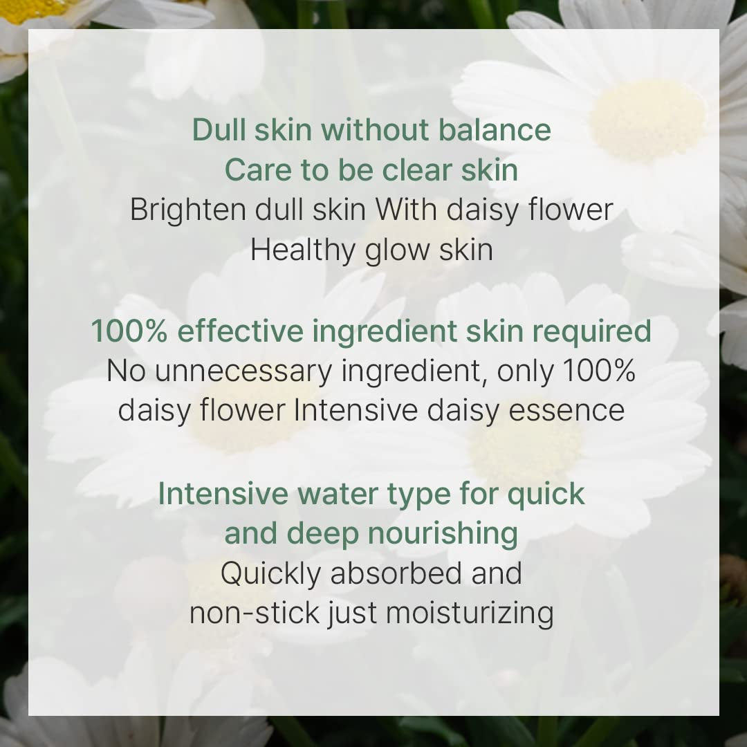 Daisy Essence 3.38 Fl Oz / 100Ml Revitalizing Glow Skin for Skin Lightweight Korean Glass Skin Care