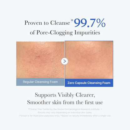 Zero Pore Clear Blue Capsule Facial Deep Cleanser for Skin Texture, Blackhead & Pore Care | AHA, BHA & PHA for Double Cleansing, Daily Gentle Face Wash, Korean Skincare | 120G / 4.23 Oz