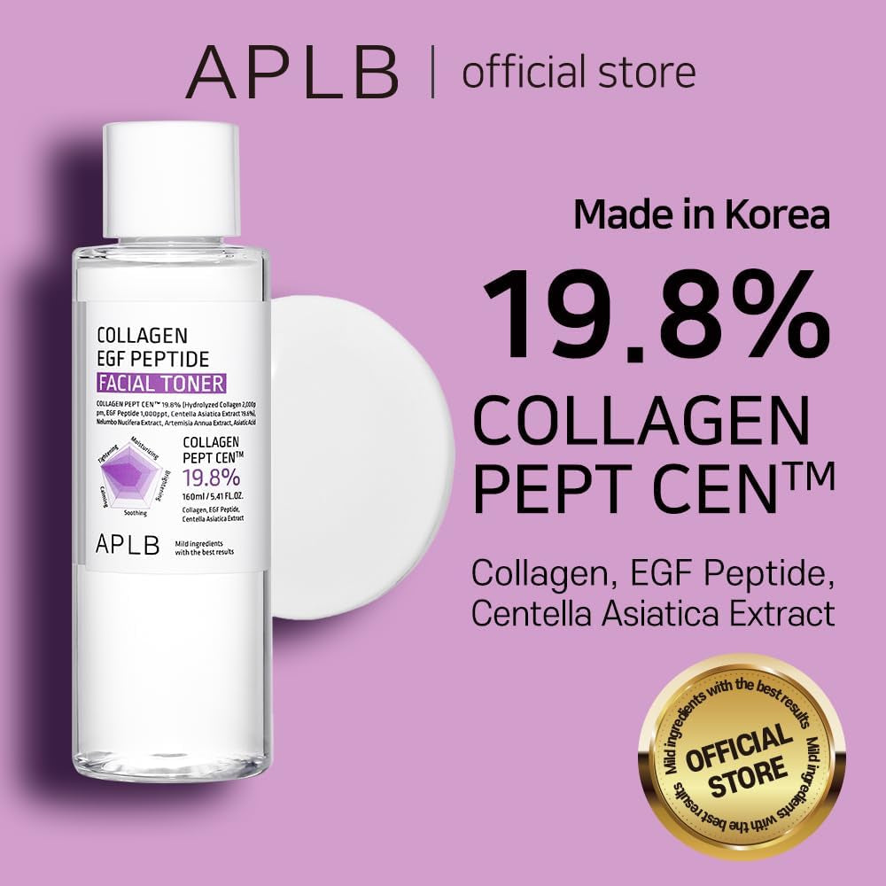 Collagen EGF Peptide Facial Toner | Collagen PEPT CEN™ 19.8% 5.41 Fl.Oz/Korean Skincare, Elasticity Care, Replenishing Moisture, Revitalize for Gentle and Improve Skin Texture