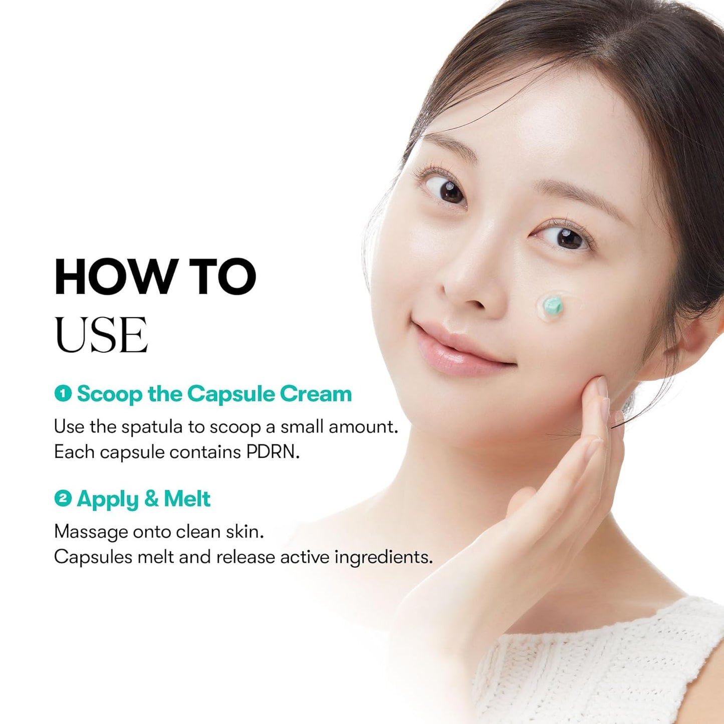 PDRN Capsule Cream 100, Hydrating Face Moisturizer with 100,000Ppm PDRN, Hyaluronic Acid, 9 Peptides, Firming & Plumping Nourishing Cream, Korean Skin Care (1.69 Fl. Oz.)