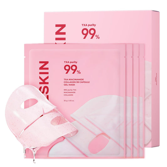 TXA Pink Capsule Gel Mask | Overnight Face Mask for Glass Glow Skin I 99% High-Purity Tranexamic Acid 3 for Uneven Skin Tone I Elasticity, Hydrating and Firming I Korean Skincare I 30G X 4Ea