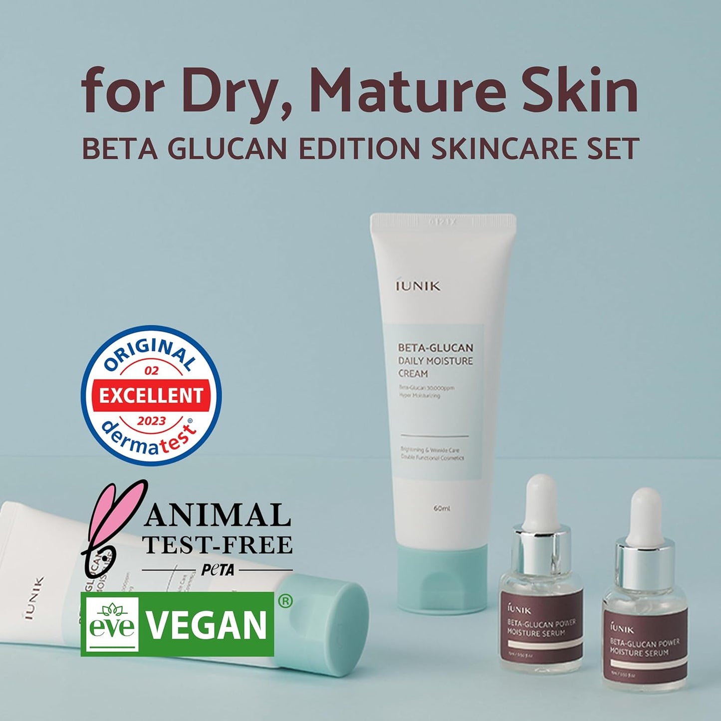 Beta-Glucan Edition Skincare Set (Cream 2.02 Fl.Oz. & Mini Serum 0.51 Fl.Oz.) - Featuring the Powerful Beta-Glucan to Moisturize, Revitalize, and Reinforce the Skin with Ewg-Green Ingredients