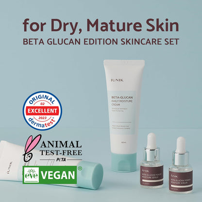 Beta-Glucan Edition Skincare Set (Cream 2.02 Fl.Oz. & Mini Serum 0.51 Fl.Oz.) - Featuring the Powerful Beta-Glucan to Moisturize, Revitalize, and Reinforce the Skin with Ewg-Green Ingredients