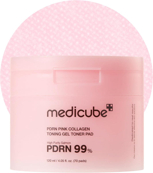 Salmon DNA PDRN Pink Collagen Jelly Pad | Korean Gel Toner Pads with Niacinamide, Madecassoside, Retinol | Soothing, Radiance & Uneven Skin Tone | Korean Skin Care | 70Pads