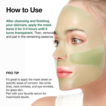 Heartleaf 70 Soothing Collagen Mask, Overnight Face Mask for Glass Skin, Hyaluronic Acid, Collagen, Soothing & Hydration Facial Mask for Sensitive Skin, Natural Color, Korean Skin Care (38G, 4Ea)