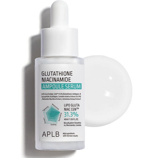 Glutathione Niacinamide Ampoule Serum | LIPO GLUTA NIAC CEN™ 31.3% 1.35 Fl.Oz/Korean Skincare, Long Lasting Moisturizing, Improve Skin Elasticity, Revitalize for Gentle and Improve Skin Texture