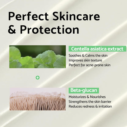 Centella Calming Moisture Daily Sunscreen SPF 50+ PA++++ Matte & No White Cast Centella Asiatica Dry Oily Sensitive Vegan Korean Skincare