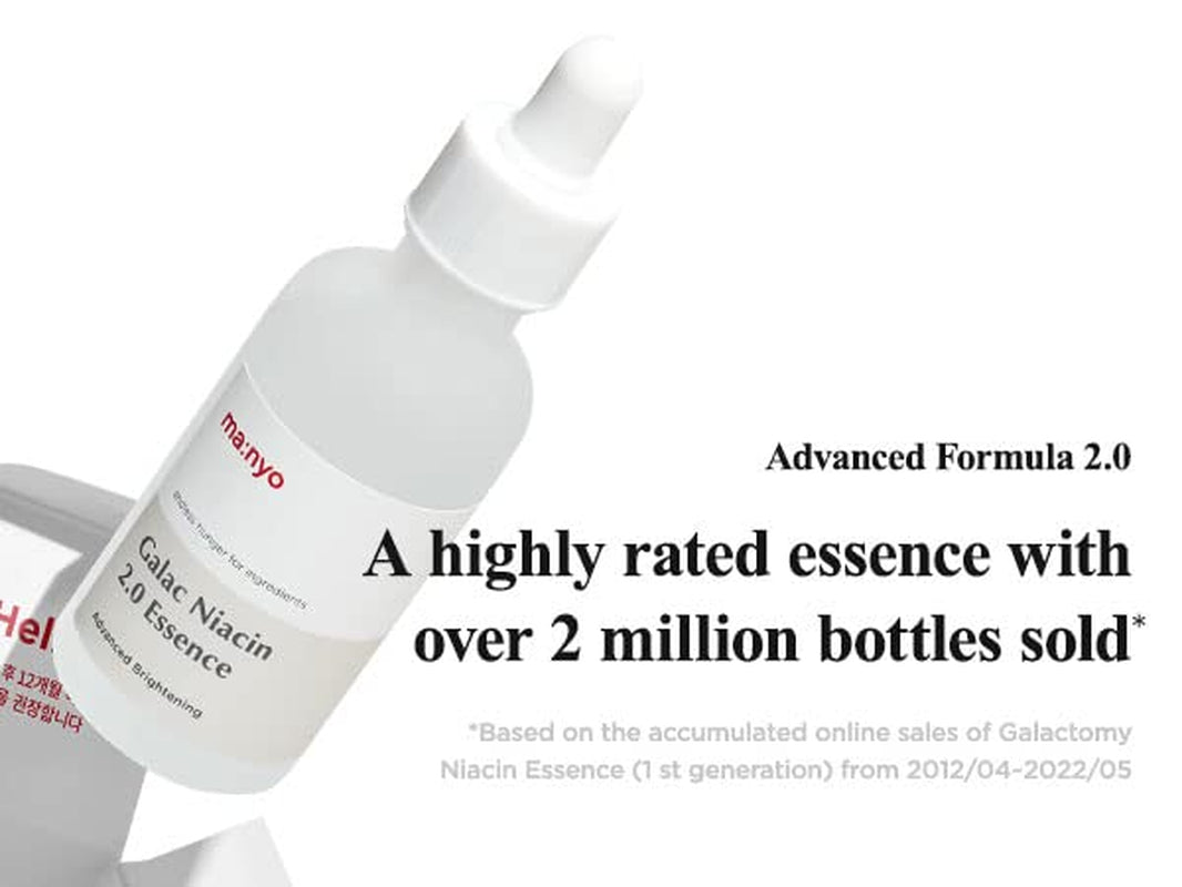Galac Niacin 2.0 Essence Korean Facial Serum, Ultra Hydrating, Tone Balancing, Niancinamide, for Women and Men Korean Skin Care 1.69 Fl Oz (50Ml)