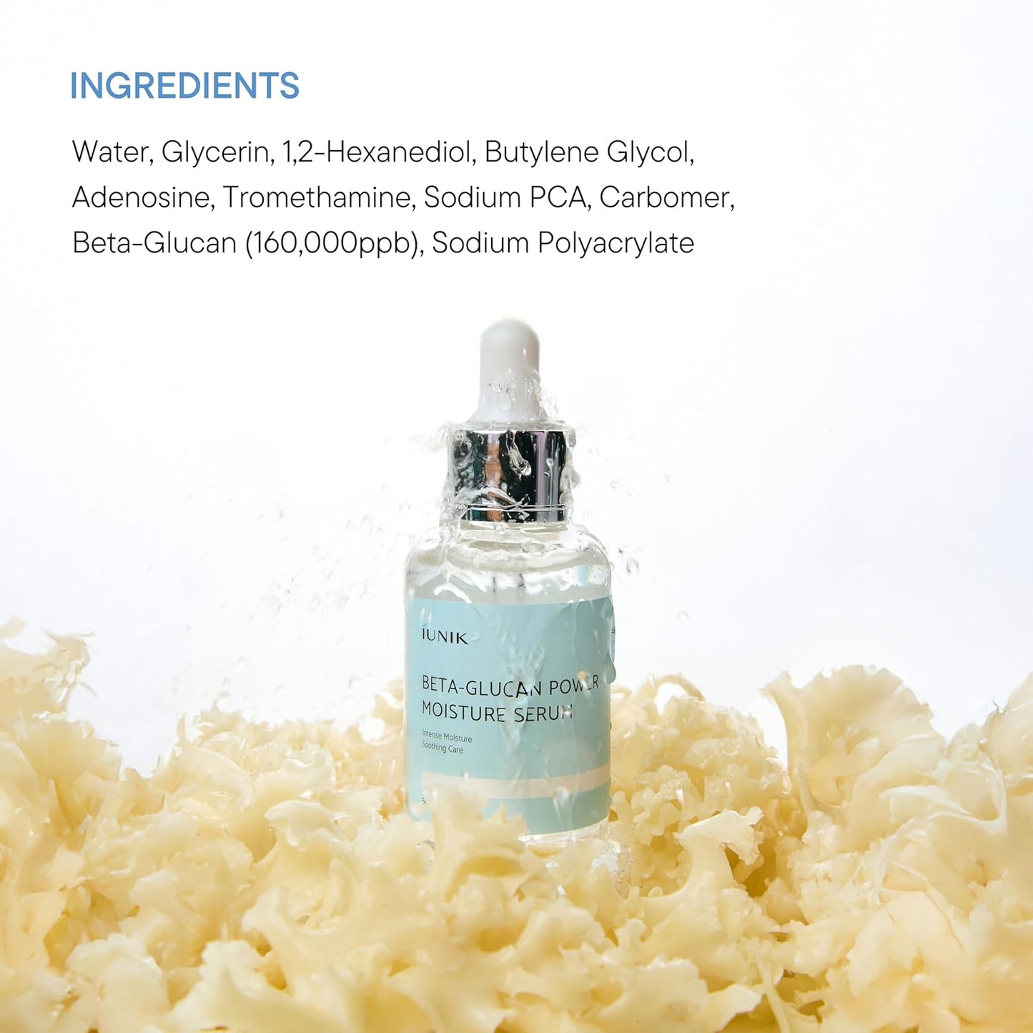 Beta-Glucan Power Deep Moisture Vegan Serum Intense Hydration Mushroom Yeast Extracts Naturally-Derived - Dry Mature Sagging Sensitive Skin Cell Regenerating Lifting Korean Skincare