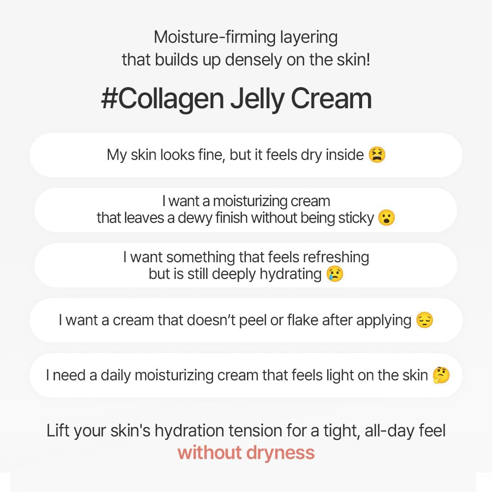 PDRN Collagen Cream 1.69 Fl. Oz / 50Ml Radiance with Plant-Based PDRN, Collagen Peptides Hyaluronic Acid Lightweight Korean Gel Moisturizer Elasticity Korean Glass Skin Care