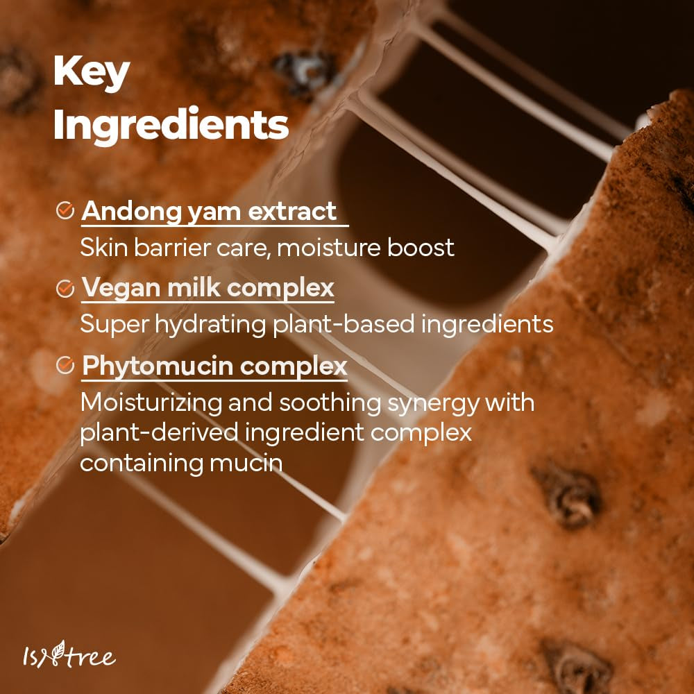 Yam Root Vegan Milk Cleanser 220Ml, 7.43 Fl.Oz | Korean Facial Cleanser for Sensitive Skin | Rich & Creamy Texture | Hydrating & Mild | Vegan & Cruelty-Free Skincare