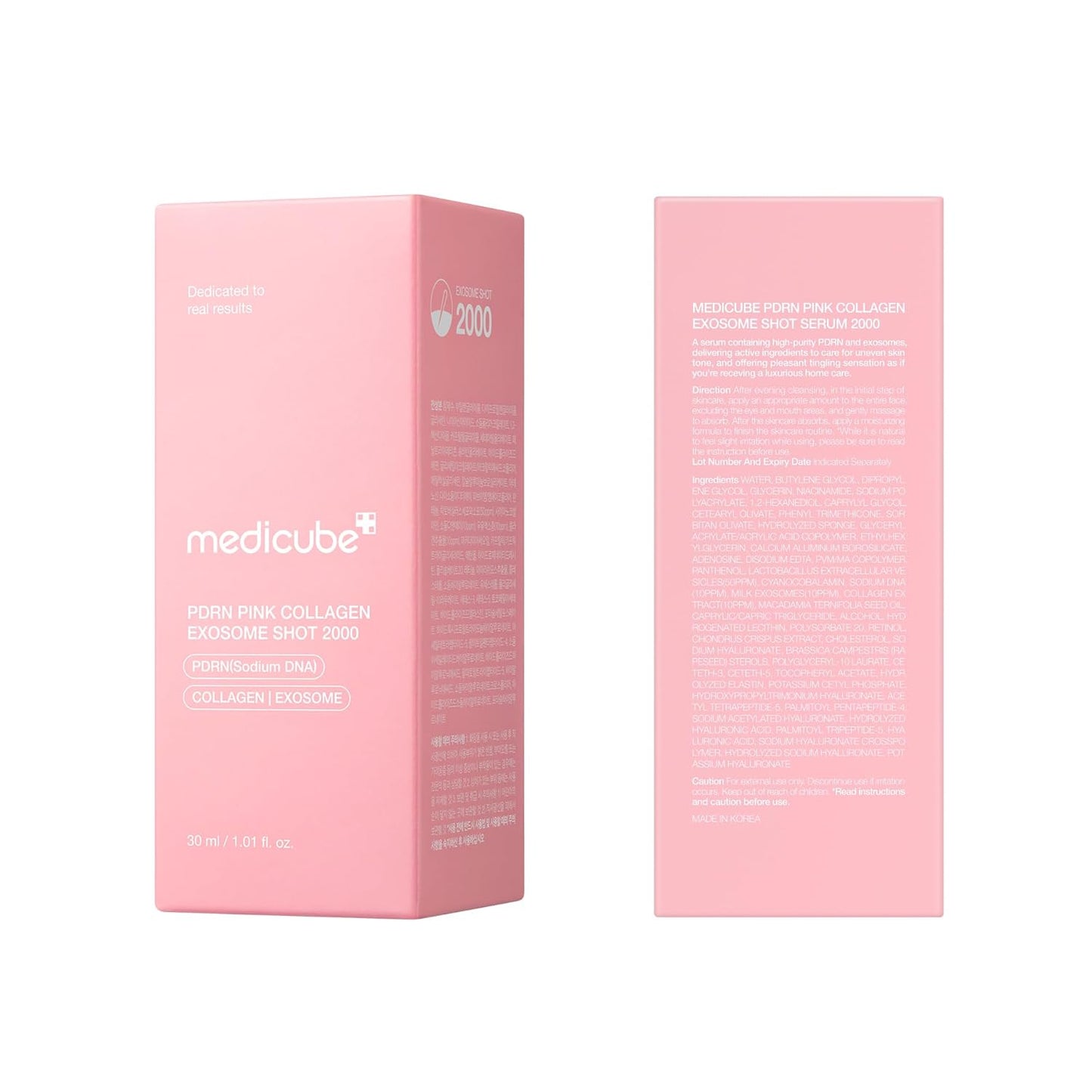 PDRN Pink Collagen Exosome Shot Serum 2,000 PPM | Liquid Skin Booster | Exosome, Salmon DNA PDRN, Spicules | Uneven Skin Tone, Pore Care, Skin Texture | Korean Skin Care 1.01 Fl.Oz
