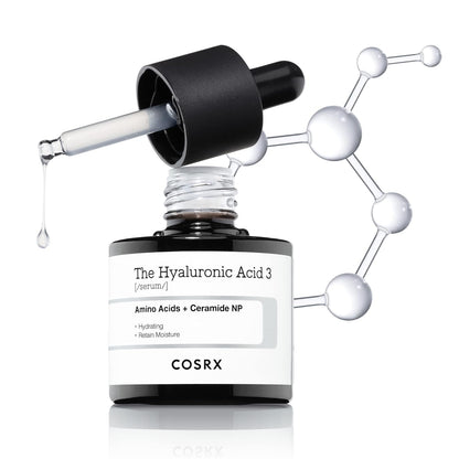 Pure Sodium Hyaluronic Acid 3% Serum, Hydration & Moisture Boosting Facial Serum for Fine Lines & Wrinkles, Plump & Repair Dry Skin, 0.67Fl.Oz/20Ml, No Artificial Fragrance, Korean Skin Care