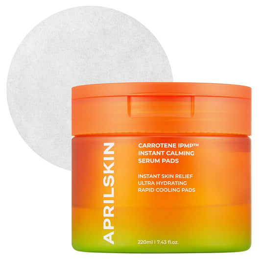 Carrotene IPMP™ Instant Calming Serum Toner Pads | 5-Minute Cooling Serum Pads | Vegan, Cruelty-Free | Non-Comedogenic | Toner-Serum-Sheet Mask All-In-One | Korean Skin Care, 80 Pads