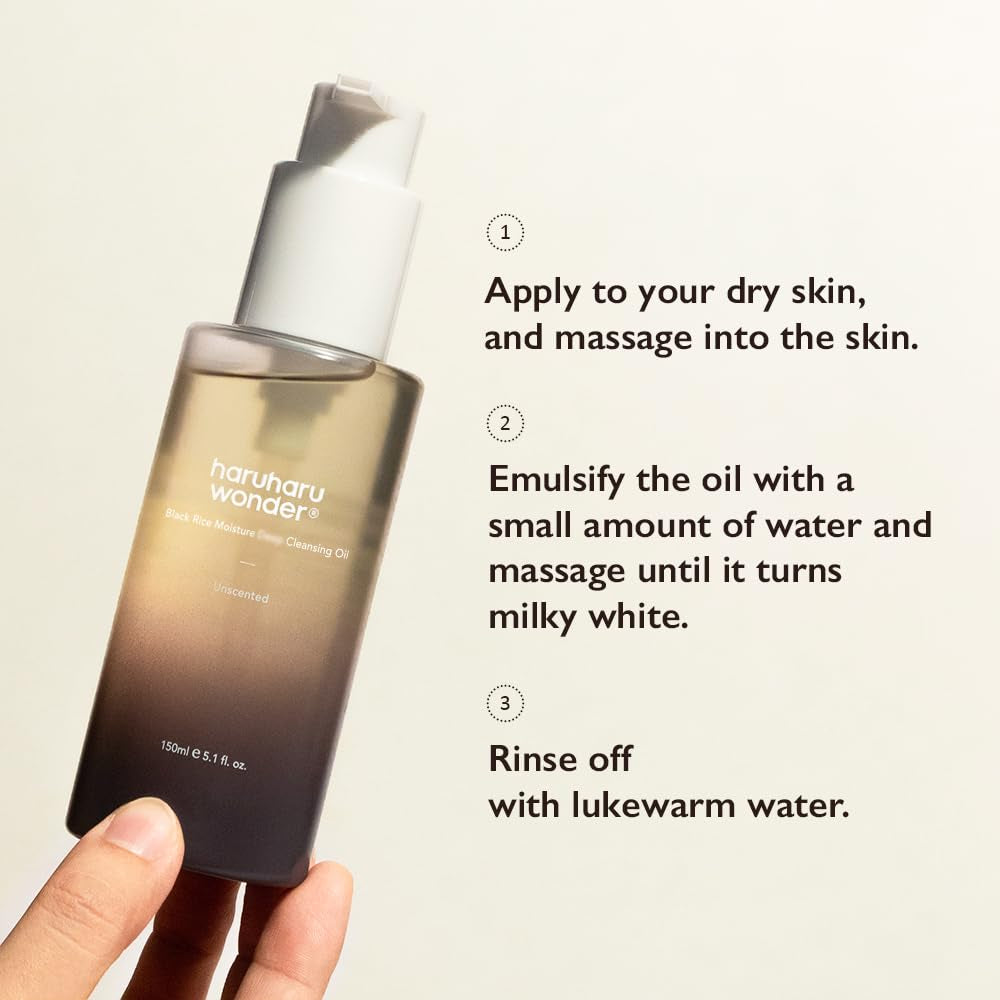 Wonder Black Rice Moisture Cleansing Oil, 5.1 Fl Oz, Double Cleansing, Daily Makeup Remover, Pore Oil Cleanser, Korean Skincare for Sensitive, Normal and Oily Skin