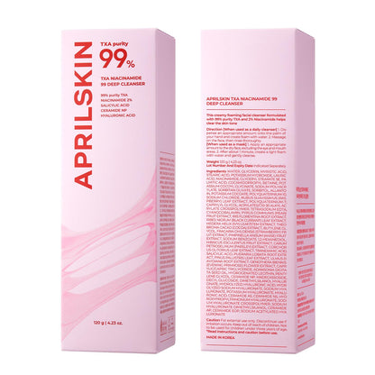 TXA Niacinamide 99 Pore Care Pink Bubble Gum Deep Cleanser | 99% High-Purity Txa+Niacinamide | All-In-One Cleanser: Deep Cleansing, Blackhead Care, Pore Care, Moisturizing | 4.23 Fl.Oz.