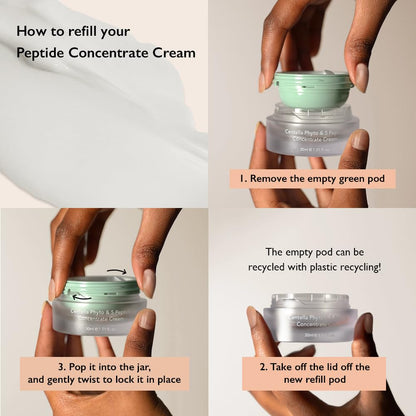 Wonder Centella Phyto & 5 Peptide Concentrate Cream, 1.01 Fl. Oz, Daily & Night Cream, Nourishing, Wrinkles Improvement for All Skin Types, Vegan, Cruelty-Free (Refill)