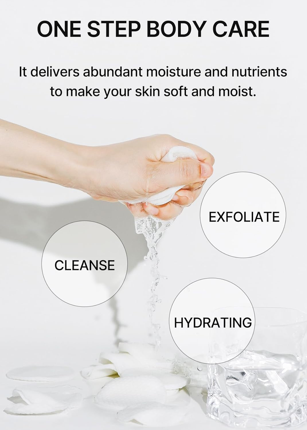 ONE STEP Body Brightening Pad | with Green Tea & White Truffle, for Armpit under Arm, Knee & Elbow, Dark Spot & Skin Pigmentation, Exfoliating, Hydrating Body Scrub,110Ml (60 Pads)