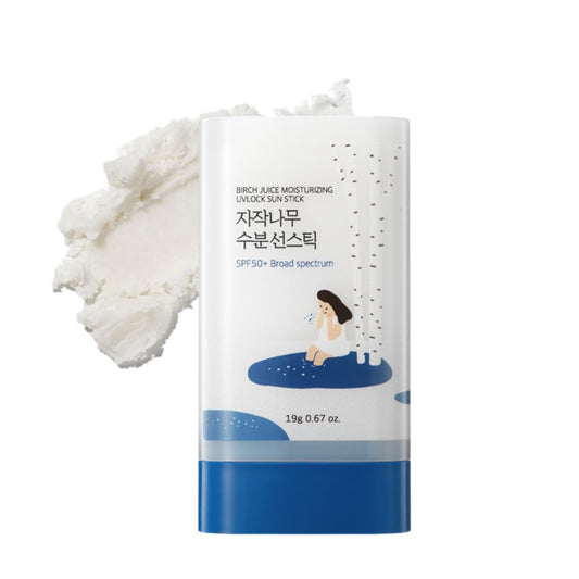 Birch Juice Moisturizing Sun Stick SPF 50 | Korean Sunscreen Stick for Face and Body, No White Cast, Outdoor & Travel-Friendly 0.67Oz