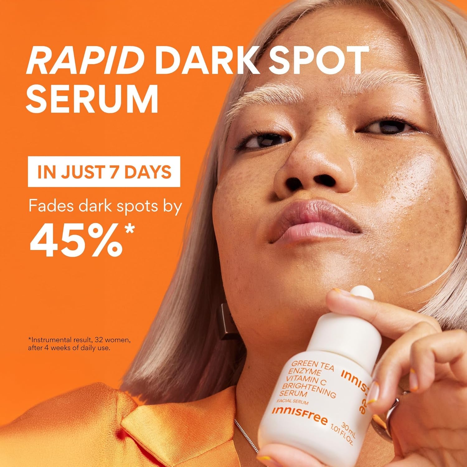Green Tea Enzyme Vitamin C Serum for Brightening Dark Spot Correction, Korean Face Serum for Radiant Glow