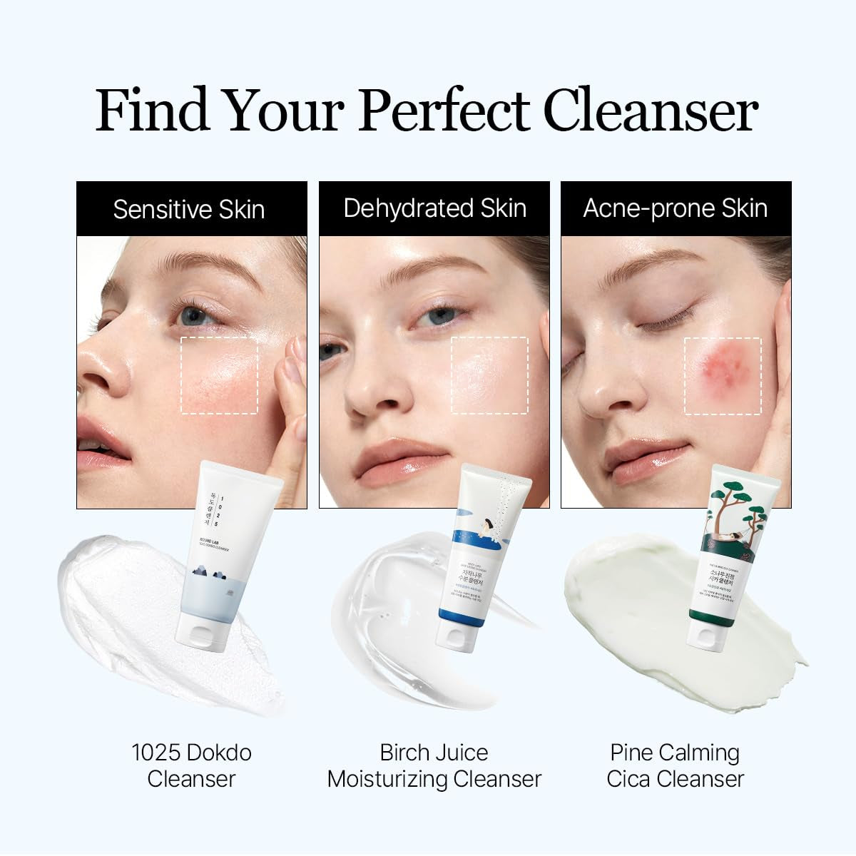 1025 Dokdo Cleanser 5.07 Fl Oz, Low Ph Facial Cleanser for Sensitive Skin, Rich Soft Bubbles for Deep Cleansing and Makeup Removal, Hydrating Face Wash with Deep Sea Water, Korean Skin Care