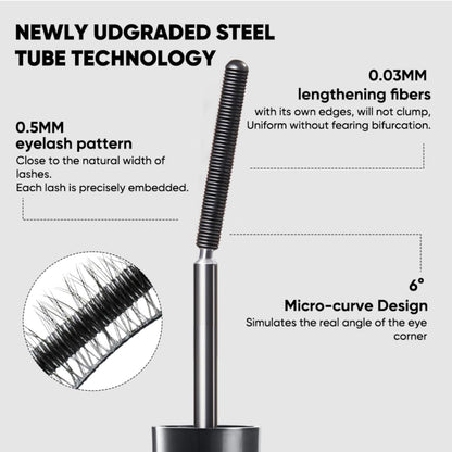 3D Curling Eyelash Iron Mascara -Waterproof, Volumizing and Lengthening, Smudge-Proof, Clump-Free, Ultra Fine, Black & Brown Tubing Mascara, Classic & Upgraded Edition, Suitable for All Types