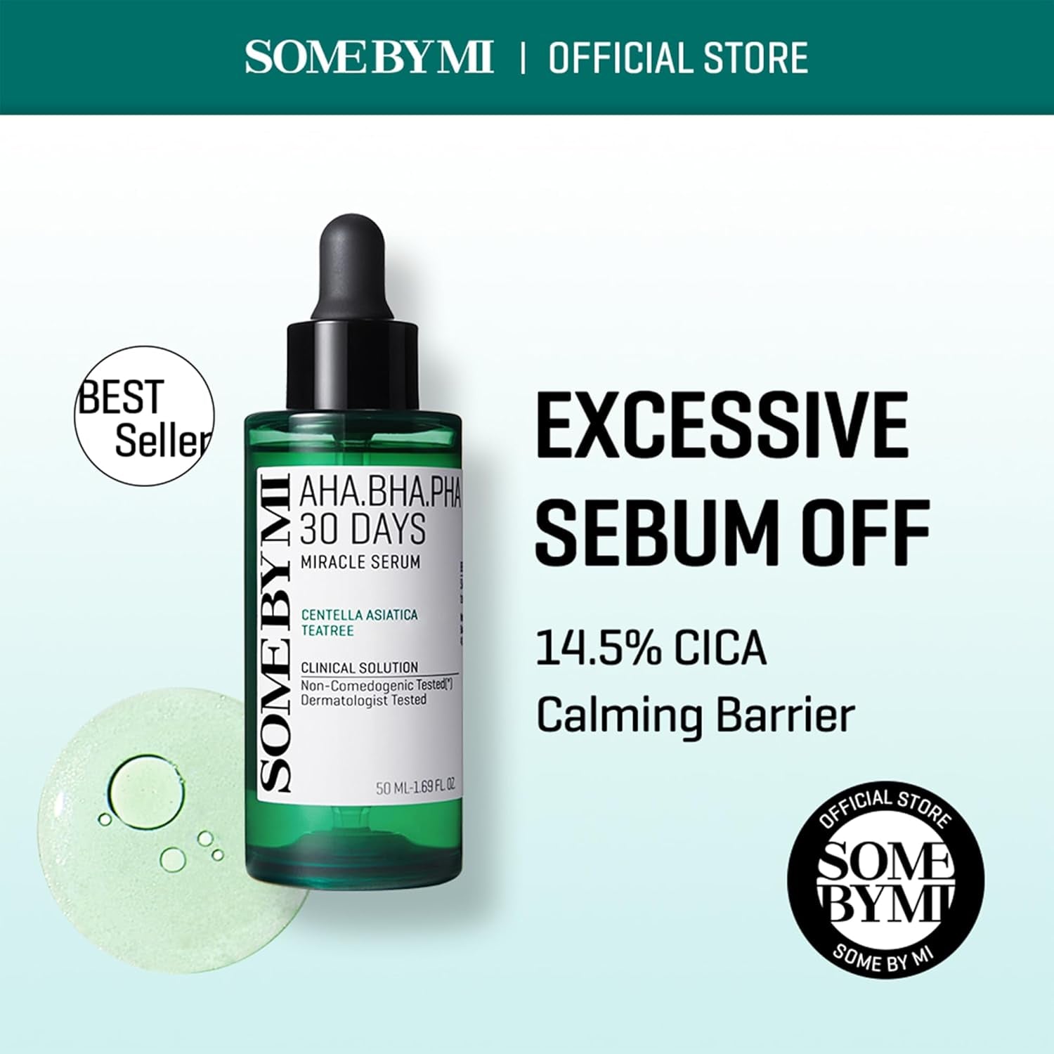 AHA BHA PHA 30 Days Miracle Serum - 1.69Oz, 50Ml - Daily Centella Ampoule Serum with Niacinamide for Soothing, Calming and Clear Skin - Pore, Sebum and Blackhead Care - Korean Skin Care