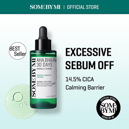 AHA BHA PHA 30 Days Miracle Serum - 1.69Oz, 50Ml - Daily Centella Ampoule Serum with Niacinamide for Soothing, Calming and Clear Skin - Pore, Sebum and Blackhead Care - Korean Skin Care