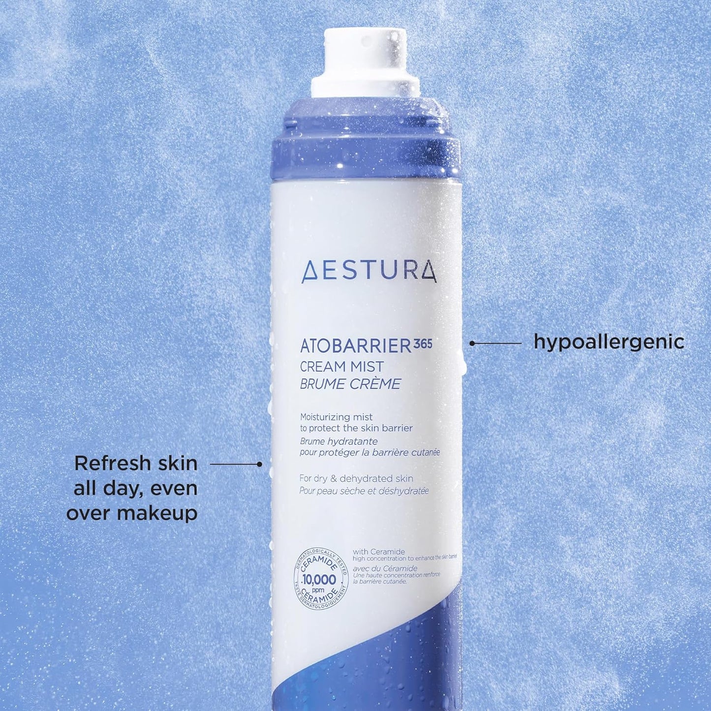 ATOBARRIER365 Cream Mist with 10,000Ppm Ceramides | Moisture Barrier Support, Ultra-Fine Moisturizing Mist, Suitable for Dry Skin, 120ML / 4.06 Fl.Oz.