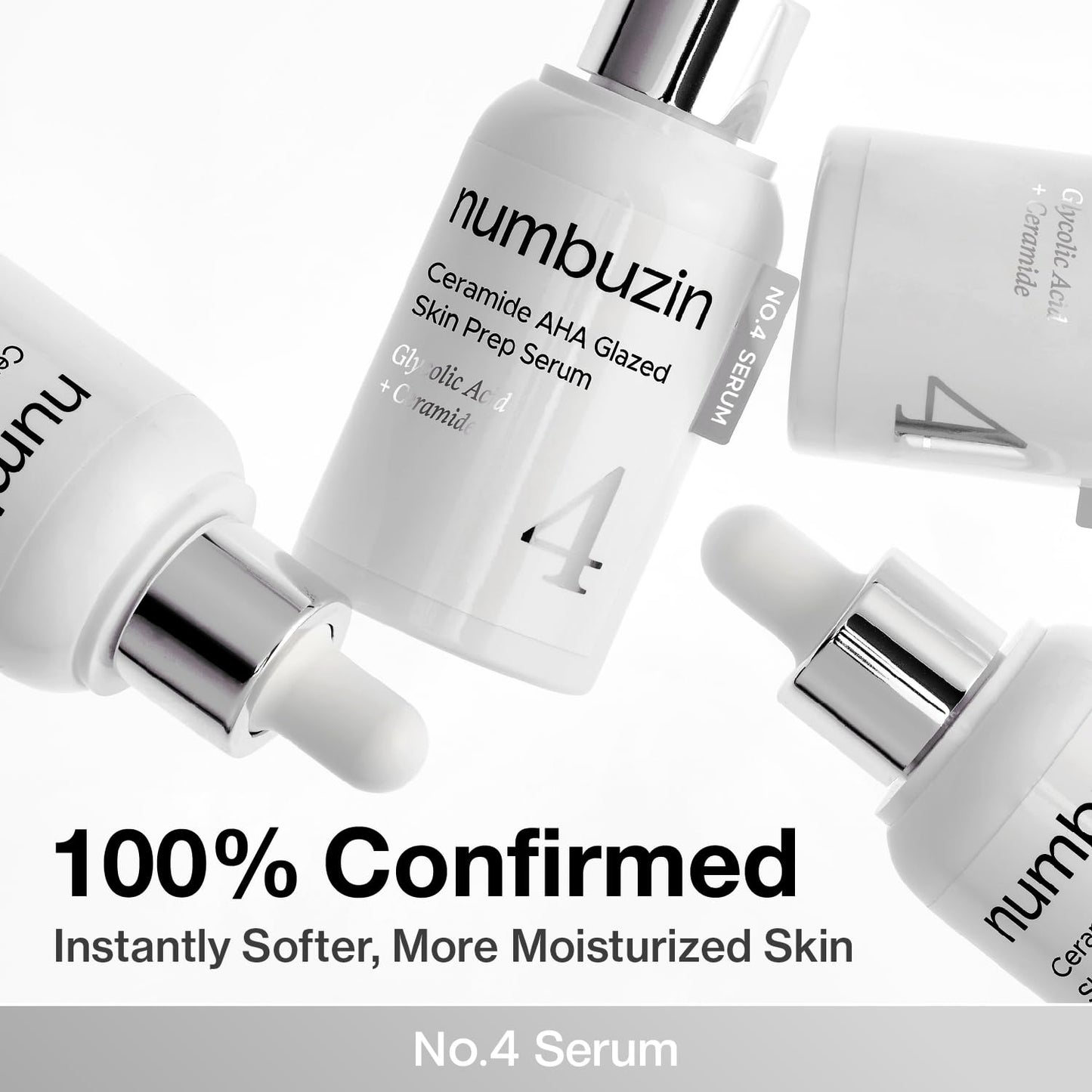 No.4 Serum | Ceramide AHA Glazed Skin Prep Serum | Exfoliating, Skin Barrier Repair, Face Peel, Korean Glass Face | Glycolic Acid, PHA, Ceramides, Panthenol | 1.01 Fl.Oz