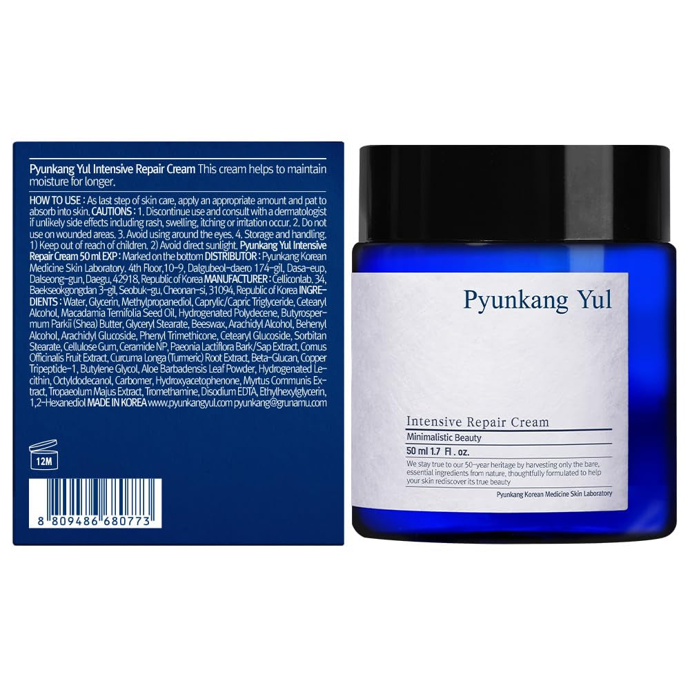 PKY Intensive Repair Cream - Ceramide Moisturizer for Dry Skin with Shea Butter & Macadamia Oil, 1.7 Fl. Oz