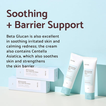 Beta Glucan Daily Moisture Cream Beta-Glucan Power Deep Moisture Serum Intense Hydration Fortifying Skin Barrier Ultra Intense Hydrating Moisturizing Facial Moisturizer Korean